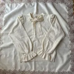 【美品】axes femme アイボリー リボン付きニット