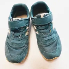 New Balance 青 スニーカー ベルクロ付き　19 男の子