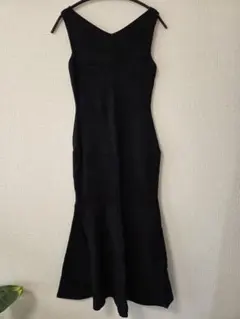 GRL Vネックマーメイドニットワンピース [rut925] ブラック S