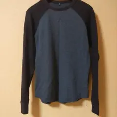 UNIQLO ワッフル✕天竺 ロンT 150 ネイビー/ブラック