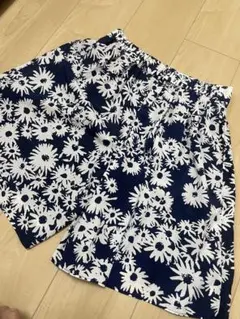 ラトカーレ プリーツ ショート キュロットスカート 花柄 ひまわり