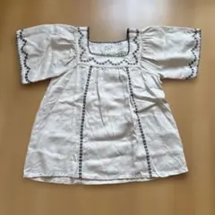 Hug O Wär 刺繍ブラウス ベージュ