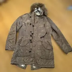 バーバリーブラックレーベル モッズコート ファー付き