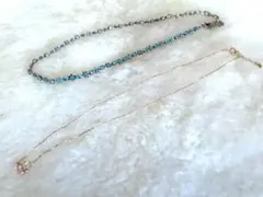 ２点セットで◆サマンサシルヴァのフラワーハートネックレス　＆　アガタのチョーカー