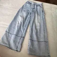 ワイドデニムパンツ ライトブルー　センスオブプレイス　Mサイズのサムネイル