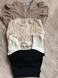 ワンピース ミニ ニット キャバ嬢 ドレス 3点 量産型