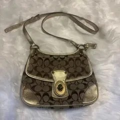 Coach コーチ　ショルダーバッグ ブラウン ゴールド