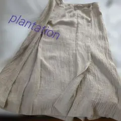 Plantation 麻100% スカート ベージュのサムネイル