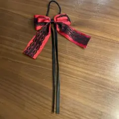 赤リボンヘアゴム