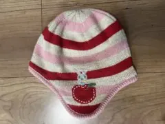 fami 赤とピンクのストライプ ニット帽s