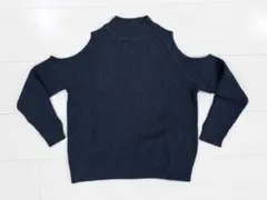 H&M DIVIDED オープンショルダー リブニット ブラック M