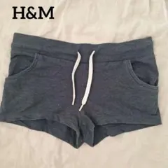 H&M　ショートパンツ ウエストドローストリング付き　XS　ネイビー