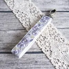ハンドストラップ*2.5cm幅*インド刺繍×パープル
