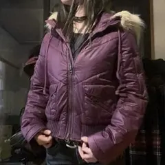 ダウンジャケット　ファー　平成ギャル　お兄系　フェアリーグランジ y2k フード