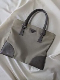 PRADA キャンバス生地バック☆カーキ