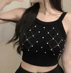 SHEIN ノースリーブ ニット ブラックのサムネイル