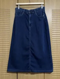 ユニクロジーンズ　デニムミディスカート　ストレッチジーンズ　L相当のサムネイル