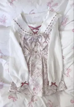 【LIZLISA】 Sewing Bear柄セットアップ ホワイト