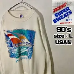 80s JERZEES ジャージーズ スウェット USA製 厚手 Lのサムネイル