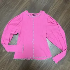 マーキーズ　ピンク　リブ　トップス ポワン袖　おとな