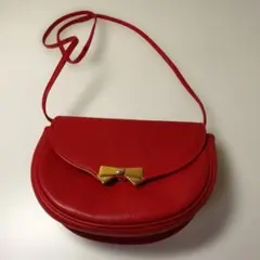 7-173 NINA RICCI レザーショルダーバッグ レッドのサムネイル