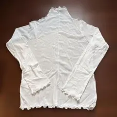 【試着のみ】ホワイト長袖シアートップス Lサイズ