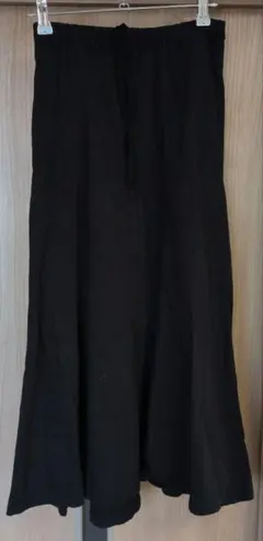 ユニクロ☆フレアロングスカートS　ブラック446951　綿100%