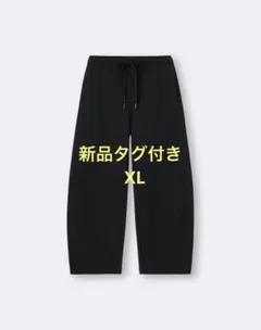 GU ヘビーウェイトスウェットバレルレッグパンツ　黒 XL 裏起毛　レディース