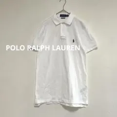 ポロ ラルフ ローレン　刺繍ロゴ　ポロシャツ ホワイト　XS