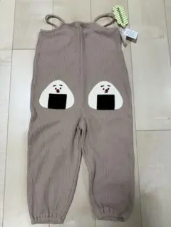 おにぎり刺繍付きオーバーオール 100cm