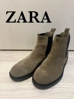 ZARA チェルシーブーツ スエード グレー