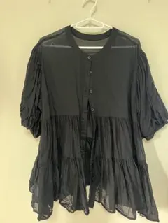 classicalelf 3way バルーンスリーブティアードシアーシャツ　M