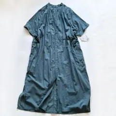 極美品✨️アズノゥアズオオラカ　優雅なギャザーＯＰ　大きいサイズ　5　ブルー 極美品✨️アズノゥアズオオラカ 優雅なギャザーOP 大きいサイズ 5