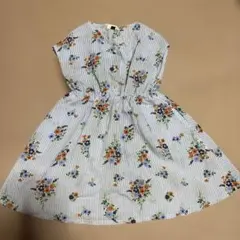 セラフ　水色花柄ワンピース　お出かけ　90 女の子　ベビー　キッズ