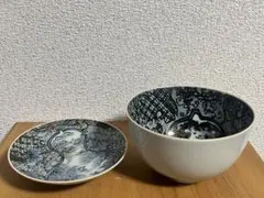 陶磁器 染め付け　ボウルと皿のセット