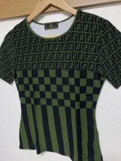Vintage FENDI Zucca FF T-Shirt Greenのサムネイル