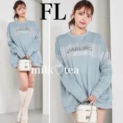 ダーリッチ 新品タグ付き クリスタルロゴプルオーバー サックス FL