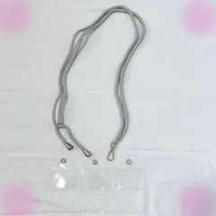 スマホストラップ ネックストラップ グレー 1本