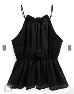 fuku様専用 ホルターネックオーガンジーペプラムトップス