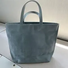 未使用 Leilian レリアン ブルー スエードトートバッグのサムネイル