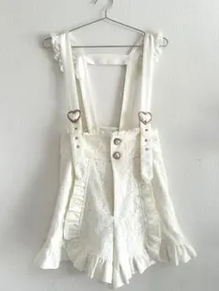 LIZLISA リズリサ サスペンダー付 ショートパンツ White