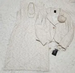 大きいサイズ　ツイード　セレモニー　ワンピース　セットアップ　3点セット