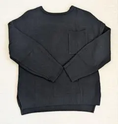 スタジオクリップ ミラノリブニットTシャツ 黒 М相当 コットンニット