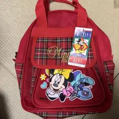 Disney ミニーマウス 手提げ袋 赤チェック　新品未使用