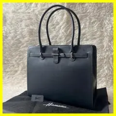 HAMANO 濱野　トートバッグ ビジネスバッグ　ブラック　レザー　ハンドバッグ