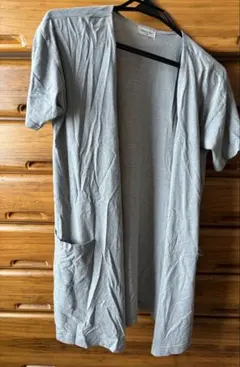 サマンサモスモス　半袖　ロング丈カーディガン　グレー　匿名配送