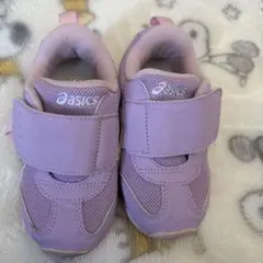 asics 紫 スニーカー 18cm ベルクロ式