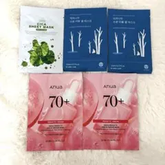 韓国パックセット　5枚　シートマスク　Anua70＋　CICA niacin