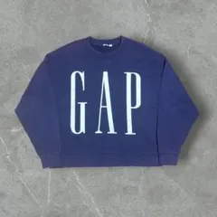 00s OLD GAP 短丈 フェード スウェット ネイビー Y2K