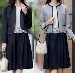 【深夜限定価格】ジャケット＆ワンピ入卒式/セレモニー着回し3点★ワンピーススーツ